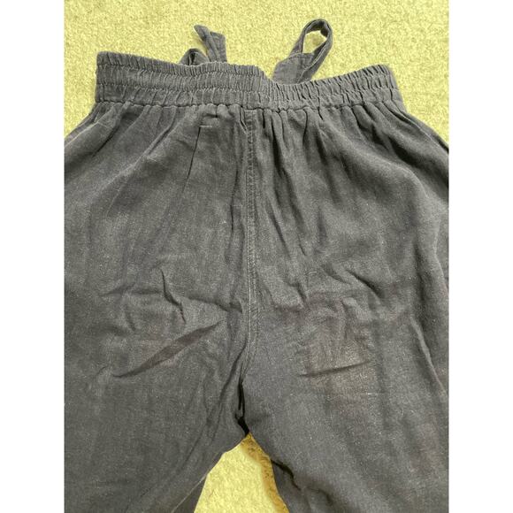 Max Studios Paperbag Casual Pants Linen Blend Women's Size Small Blue - Picture 10 of 10